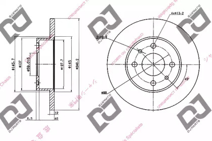 Тормозной диск DJ PARTS BD1656